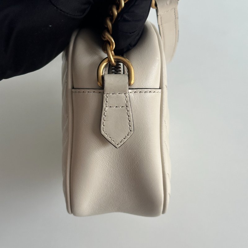 98新🤍 Gucci 古馳 GG 相機包 米白色-15