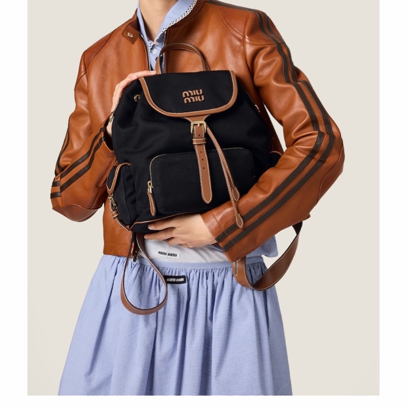 Miu Miu 女士 翻蓋雙肩包均碼碼25cm*12.5cm*29.5cm-3