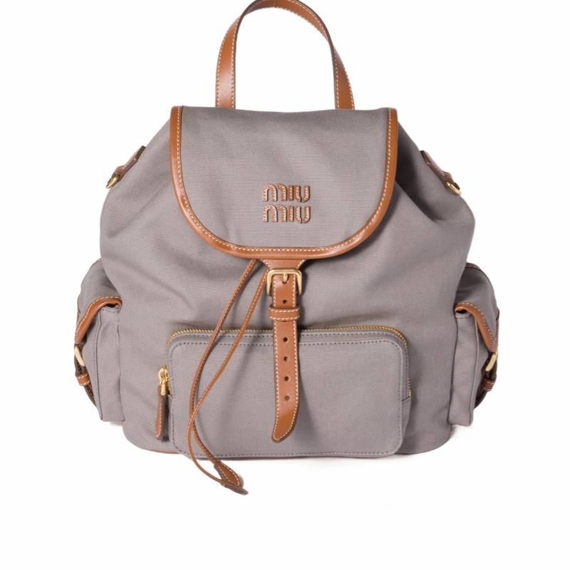 Miu Miu 女士 帆布和皮革背包均碼碼25cm*12.5cm*29.5cm-1