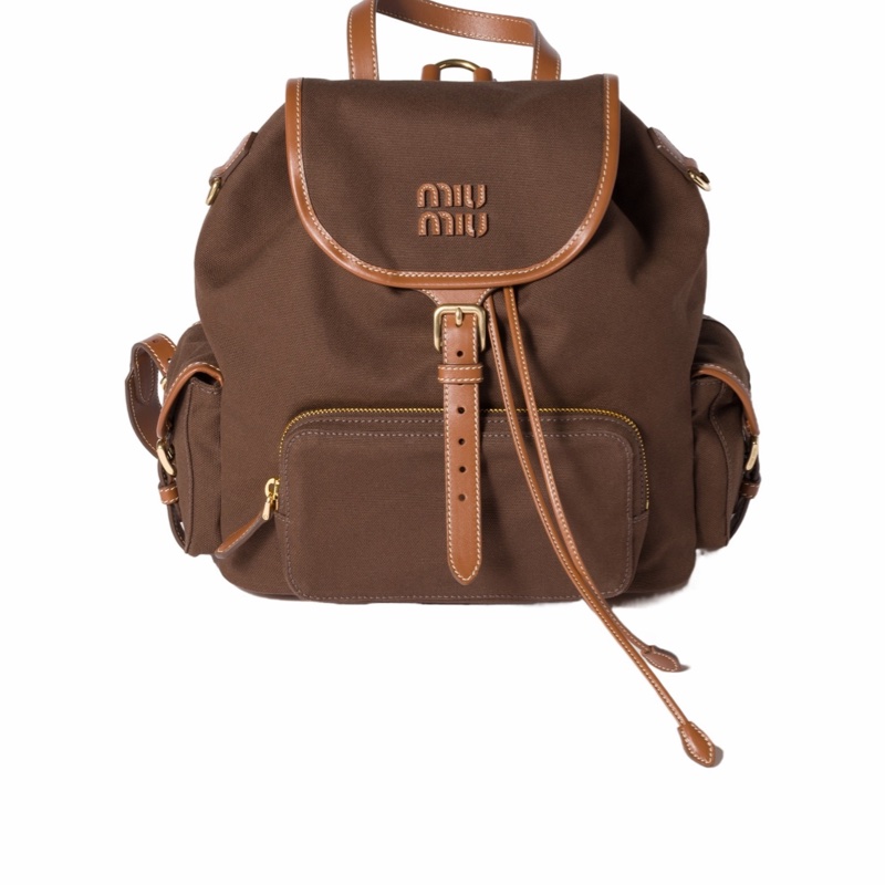 Miu Miu 女士 帆布皮質背包均碼碼25cm*12.5cm*29.5cm-2