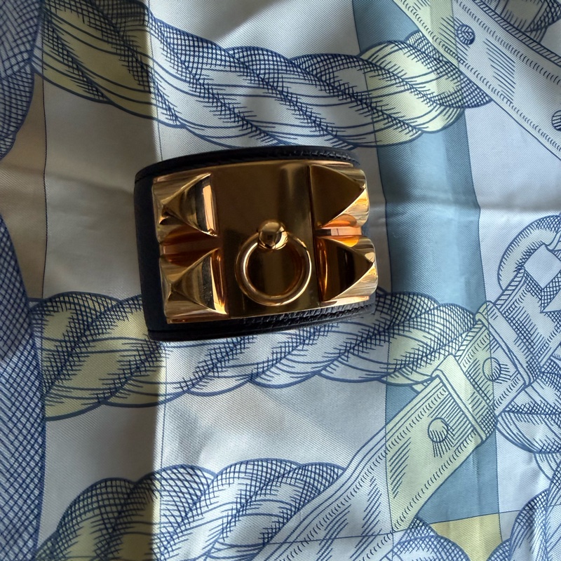 Hermes CDC 黑色皮手環S 號，9成新-1