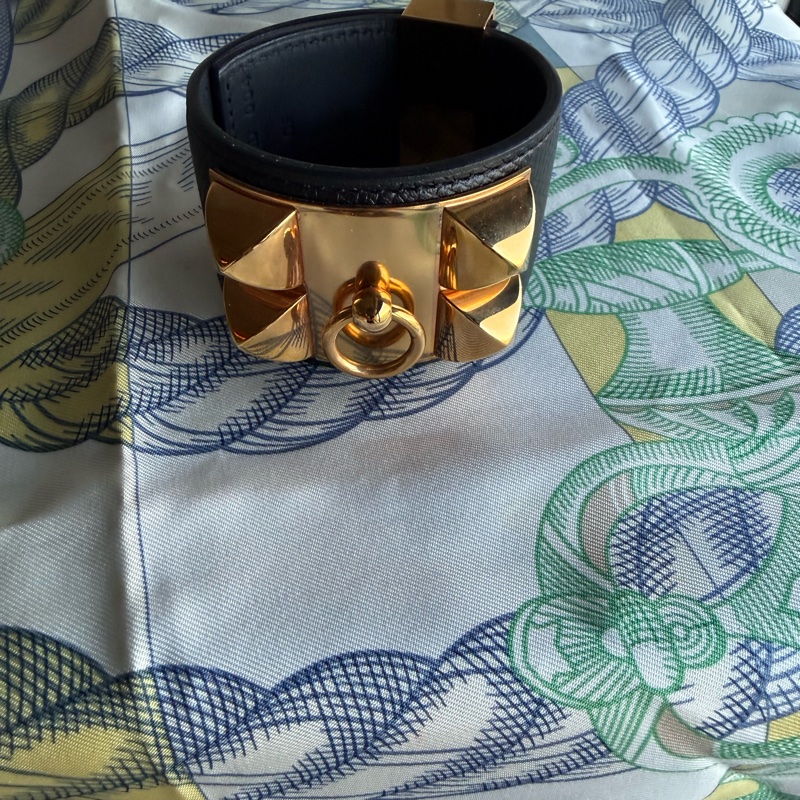 Hermes CDC 黑色皮手環S 號，9成新-2