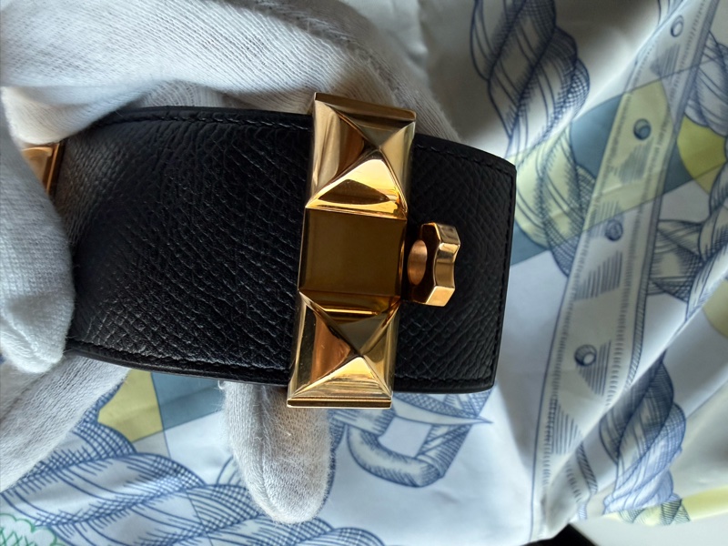Hermes CDC 黑色皮手環S 號，9成新-8