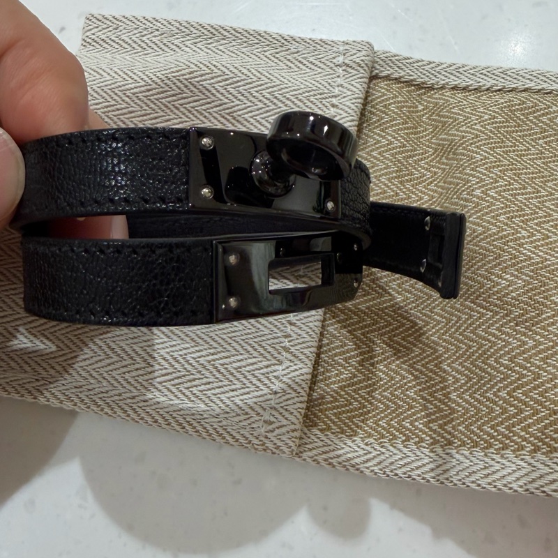 Hermès Kelly double tour  so black 山羊皮-6