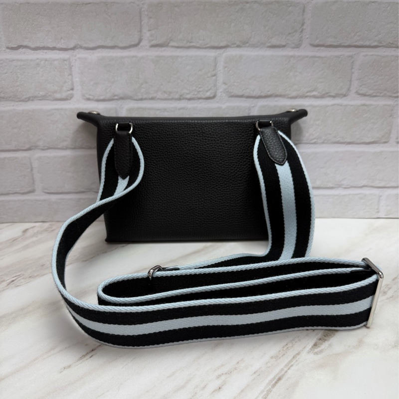 Hermès 愛馬仕 Videpoches 黑色銀釦 斜背包-2