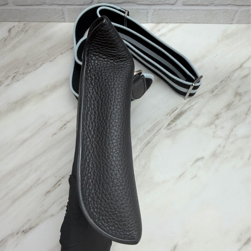 Hermès 愛馬仕 Videpoches 黑色銀釦 斜背包-6