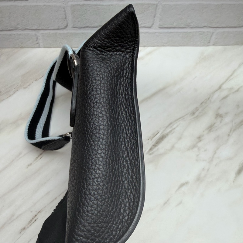 Hermès 愛馬仕 Videpoches 黑色銀釦 斜背包-7