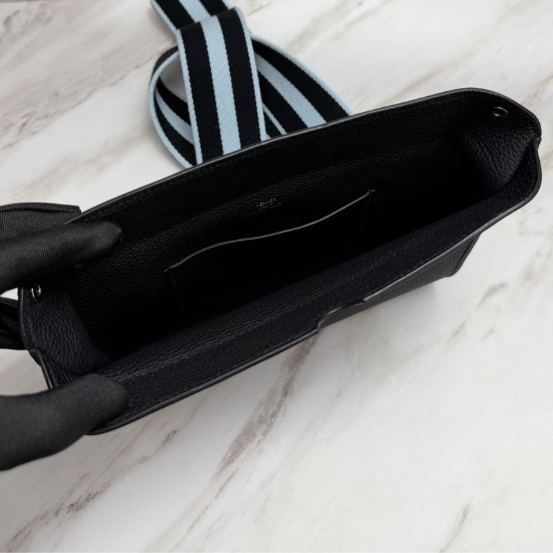 Hermès 愛馬仕 Videpoches 黑色銀釦 斜背包-10