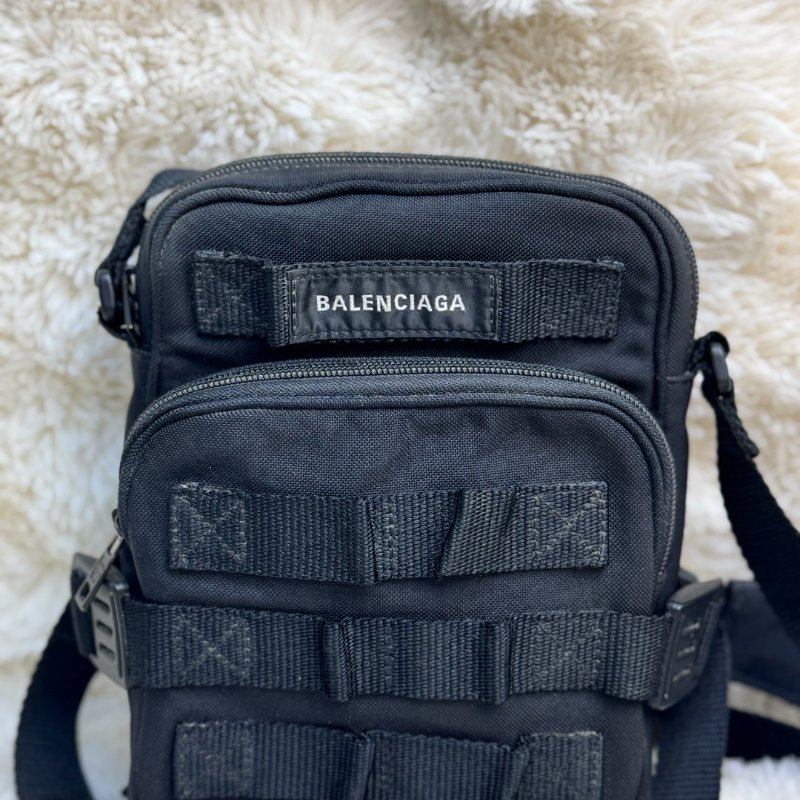 Balenciaga ARMY 斜挎郵差包 黑色 尼龍-0