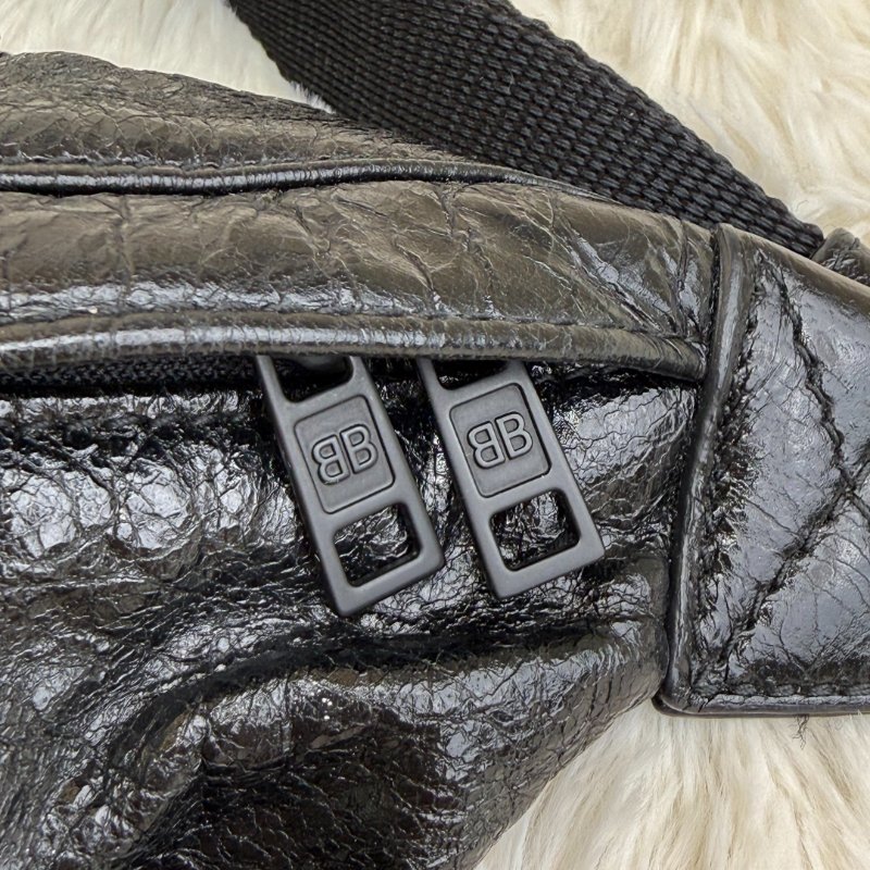 Balenciaga ARMY 腰包 炭黑色 羊皮 大號-4