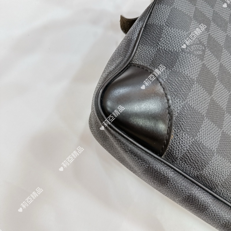 莉亞精品♡ LV黑色棋盤格手提公事包 二手美包-9