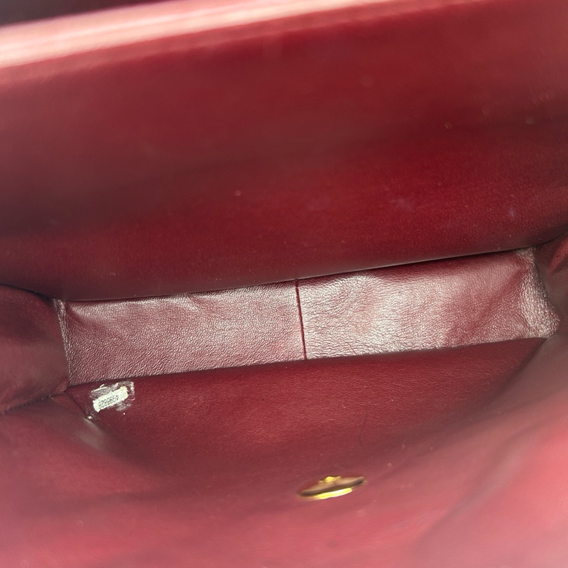 「JL精品代購」9新 香奈兒黑金羊皮菱格戴妃Kelly腋下包-12