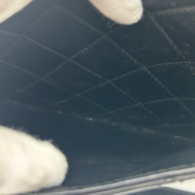 「JL精品代購」9新 香奈兒黑金羊皮菱格戴妃Kelly腋下包-15