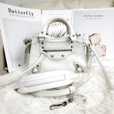 Balenciaga NEO CLASSIC手袋 白色 牛皮 mini