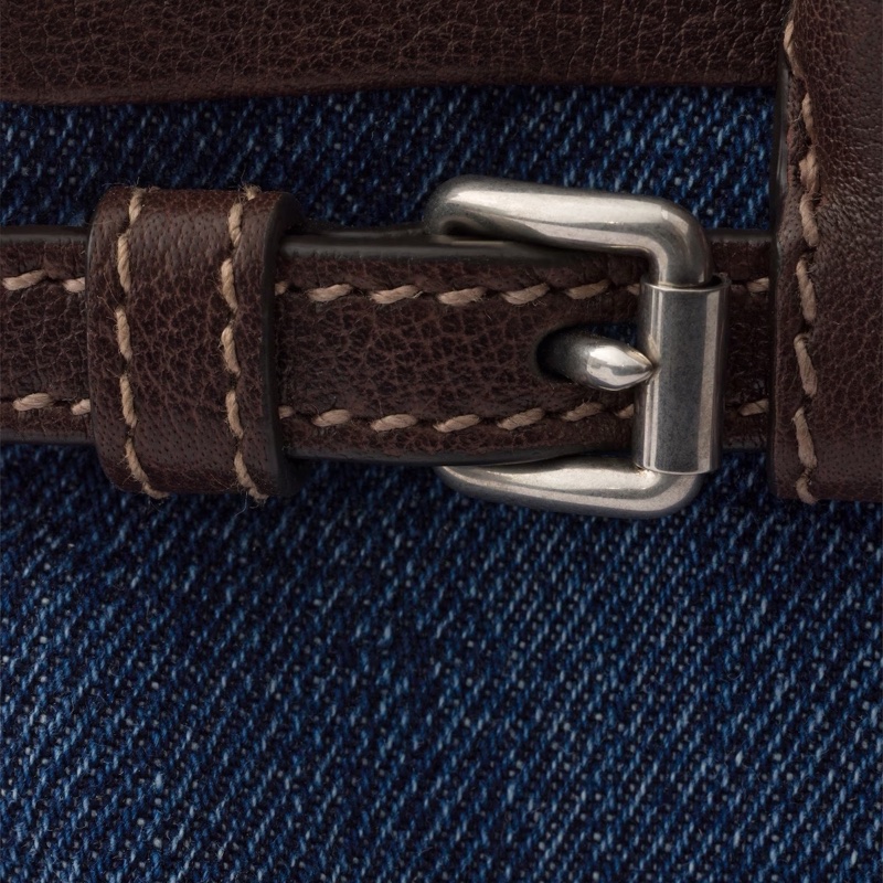 Prada 女士 Bonnie 小號牛仔布和水牛皮手提包均碼碼小號、23.5cm*9cm*12cm-3