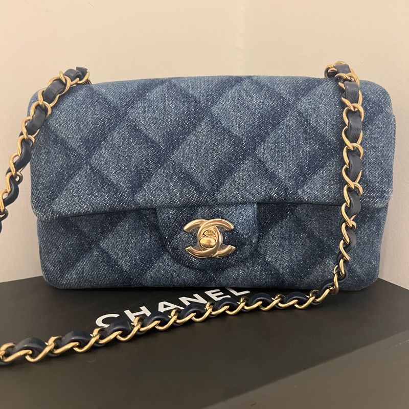 CHANEL 香奈兒cf20 mini牛仔斜背包-3