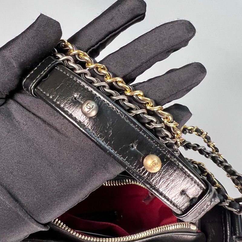 CHANEL 流浪包小號 黑 保卡款28開-9