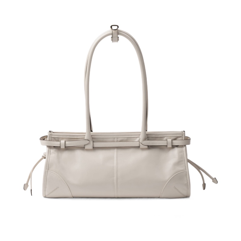 Prada 女士 中號Soft Lux徽標細節單肩包均碼碼中號、32cm*12cm*15.5cm-2