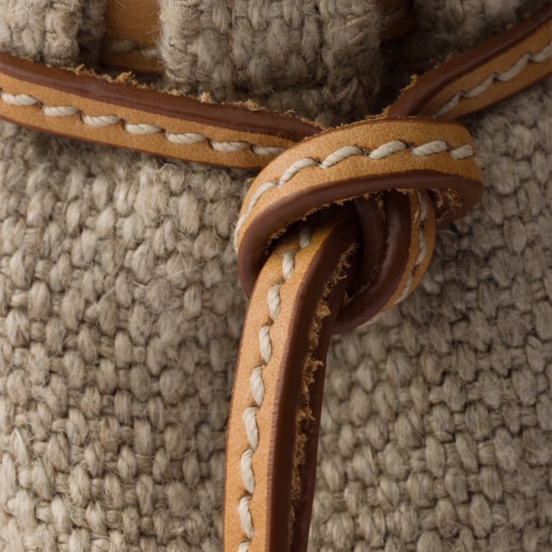 Prada 女士 Bonnie 中號亞麻和皮革拼接手袋均碼碼中號、32cm*12cm*15.5cm-3