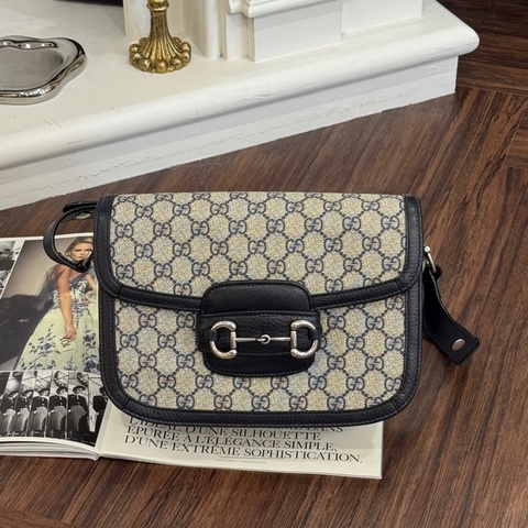 GUCCI 602201 藍色1955肩背包 小號