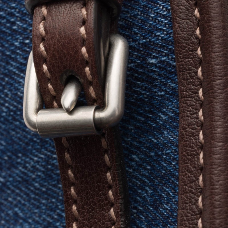 Prada 女士 Bonnie中號丹寧和皮革手袋均碼碼中號、32cm*12cm*15.5cm-3