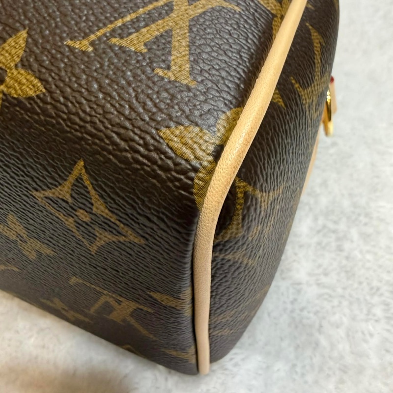 【全新全配】LV Speedy Bandoulière 20 經典老花 提花織帶-8