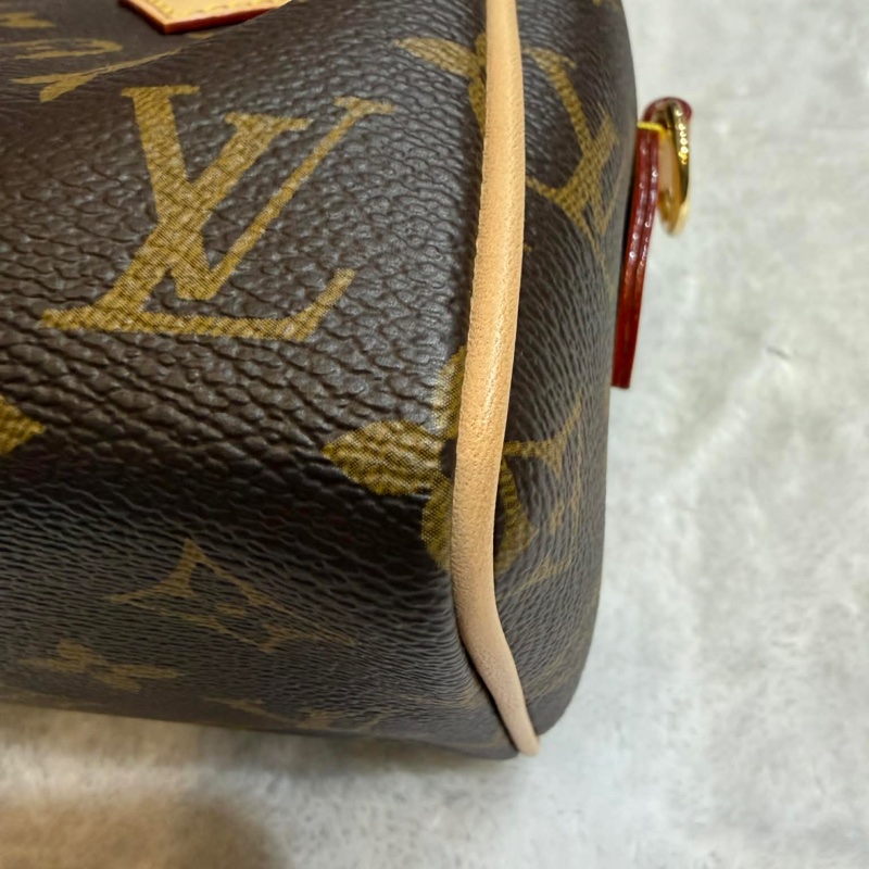【全新全配】LV Speedy Bandoulière 20 經典老花 提花織帶-10