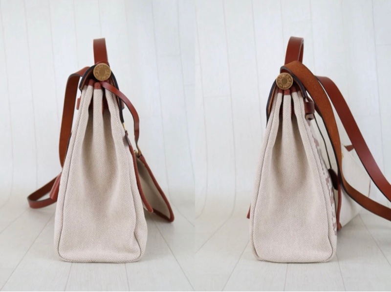 「JL精品代購」98新 Hermes 愛馬仕狂躁新娘herbag31 米拼紅棕金扣-3