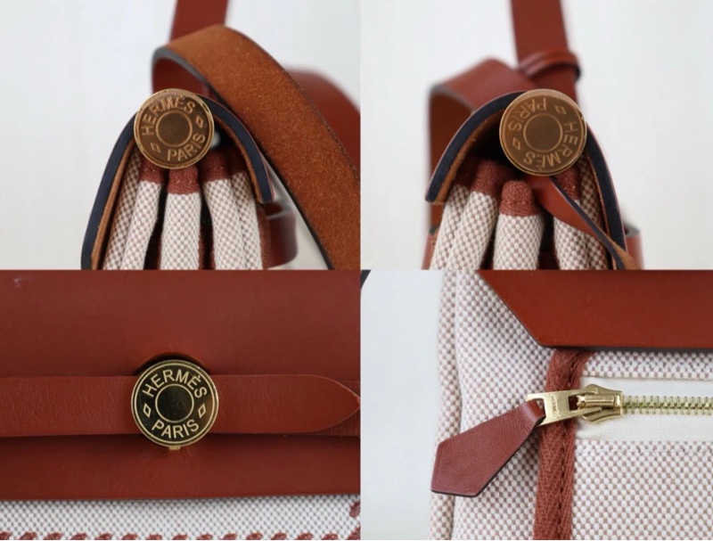 「JL精品代購」98新 Hermes 愛馬仕狂躁新娘herbag31 米拼紅棕金扣-5