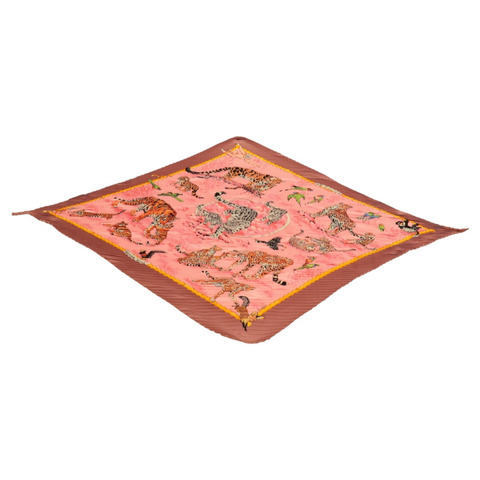 HERMES 絲質Pleated Triangle Scarf絲巾