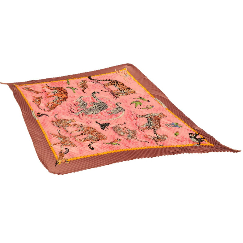 HERMES 絲質Pleated Triangle Scarf絲巾-2