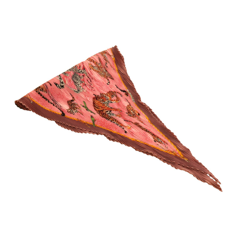 HERMES 絲質Pleated Triangle Scarf絲巾-3