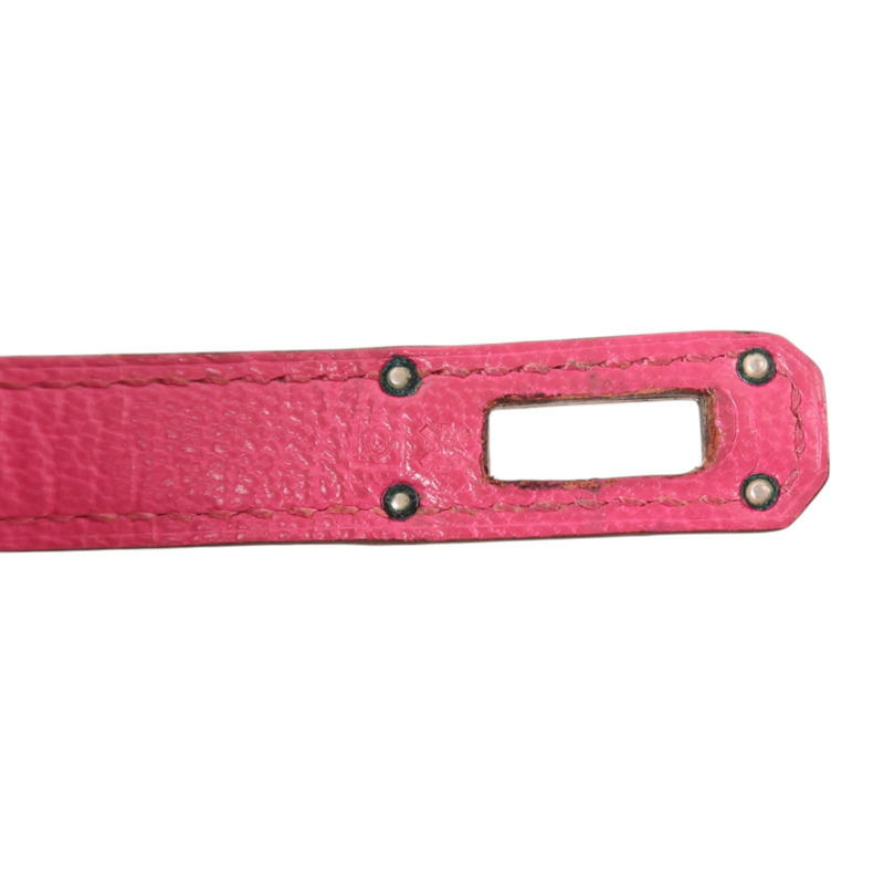 HERMES Chevre皮革Kelly Long Wallet銀扣長錢包Rose Mexico-7