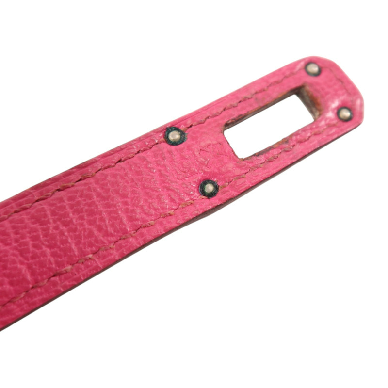 HERMES Chevre皮革Kelly Long Wallet銀扣長錢包Rose Mexico-20