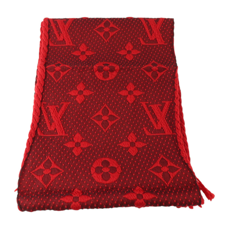 LOUIS VUITTON 羊毛/絲質Logomania Scarf絲巾-3