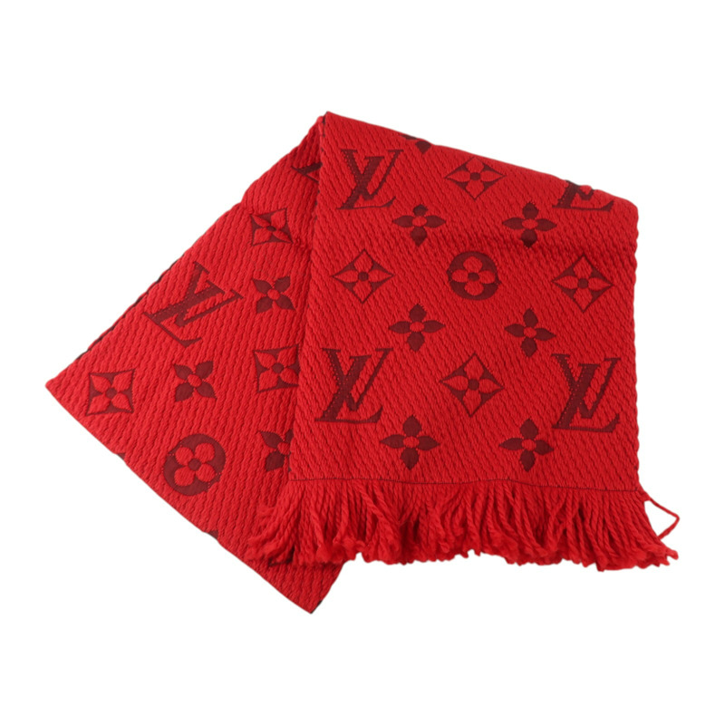 LOUIS VUITTON 羊毛/絲質Logomania Scarf絲巾-4