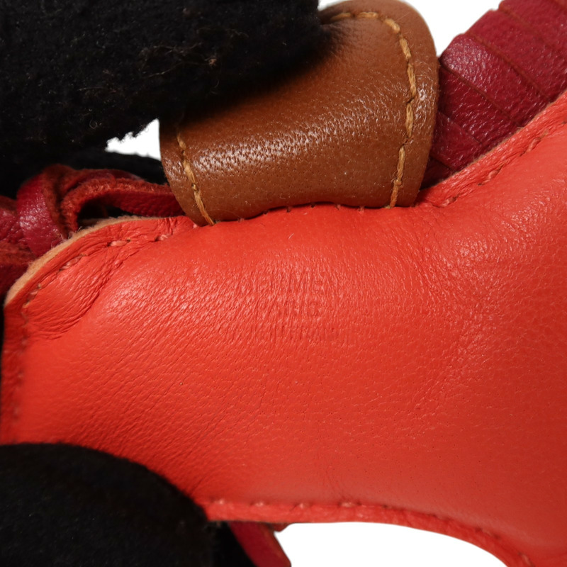 HERMES Milo皮革Rodeo PM掛飾Jaipur/Grenat/Fauve-4