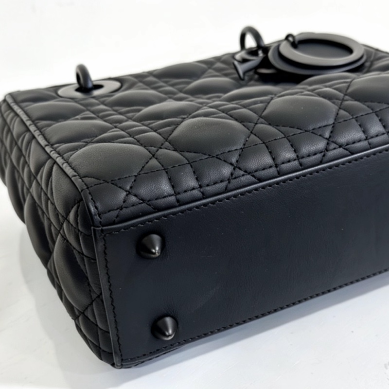 DIOR迪奧Lady Dior黑磨沙黛妃包So Black勳章肩帶#專櫃20多萬🍒-15