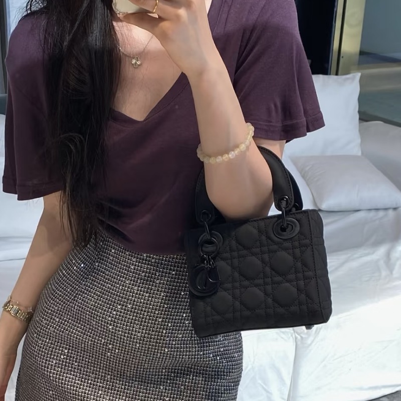 DIOR迪奧Lady Dior黑磨沙黛妃包So Black勳章肩帶#專櫃20多萬🍒-30