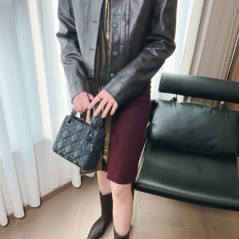 DIOR迪奧Lady Dior黑磨沙黛妃包So Black勳章肩帶#專櫃20多萬🍒-31