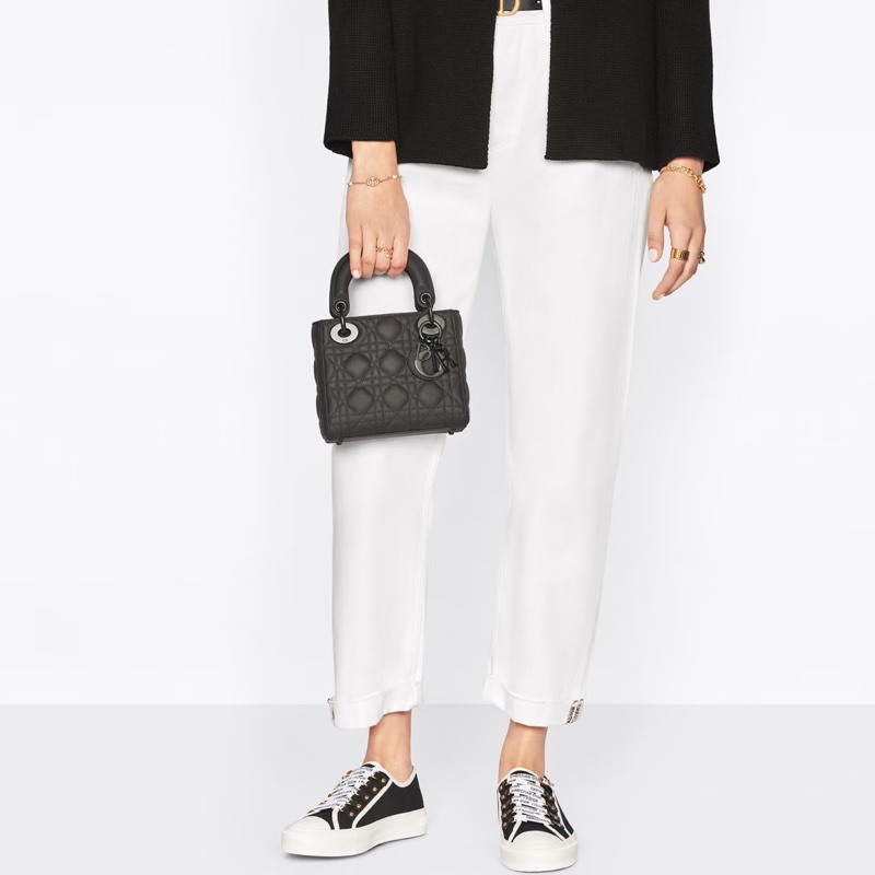 DIOR迪奧Lady Dior黑磨沙黛妃包So Black勳章肩帶#專櫃20多萬🍒-32