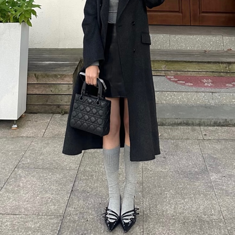 DIOR迪奧Lady Dior黑磨沙黛妃包So Black勳章肩帶#專櫃20多萬🍒-33