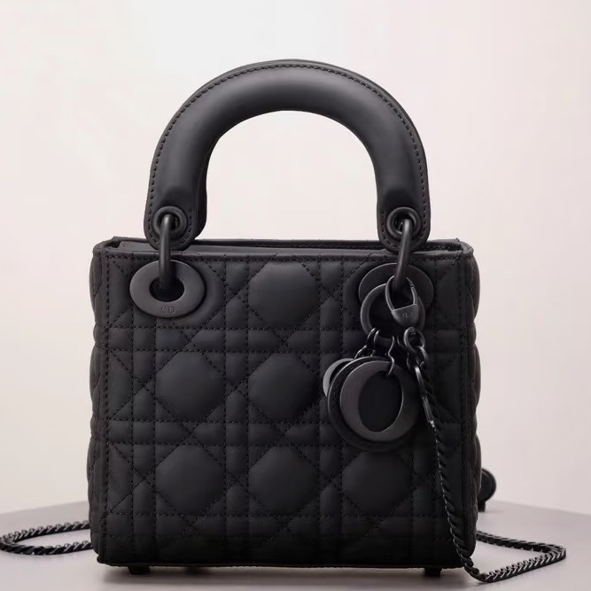 DIOR迪奧Lady Dior黑磨沙黛妃包So Black勳章肩帶#專櫃20多萬🍒-40