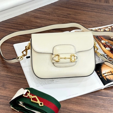 GUCCI 658574 白金扣牛皮1955肩背包 MINI