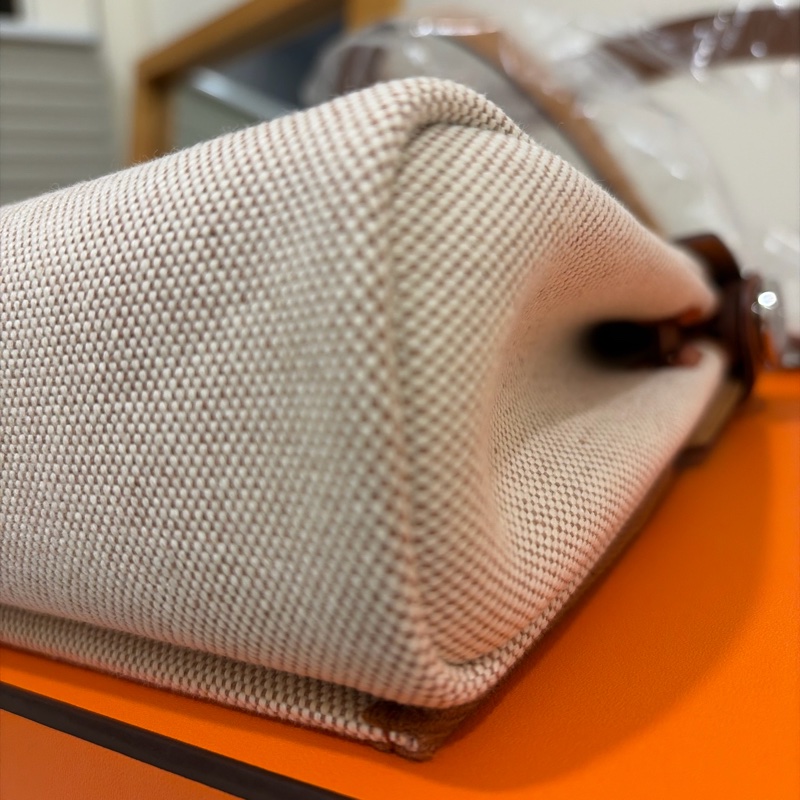 全新/膠膜全在 Hermès Mini Herbag 20cm 金棕金剛色銀扣｜2026/01 購證-15
