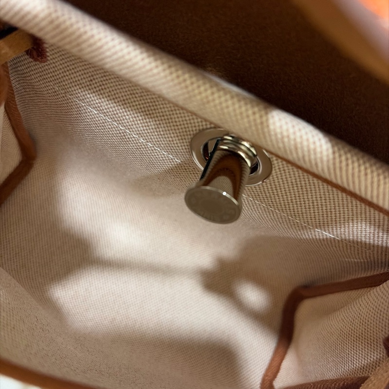 全新/膠膜全在 Hermès Mini Herbag 20cm 金棕金剛色銀扣｜2026/01 購證-18