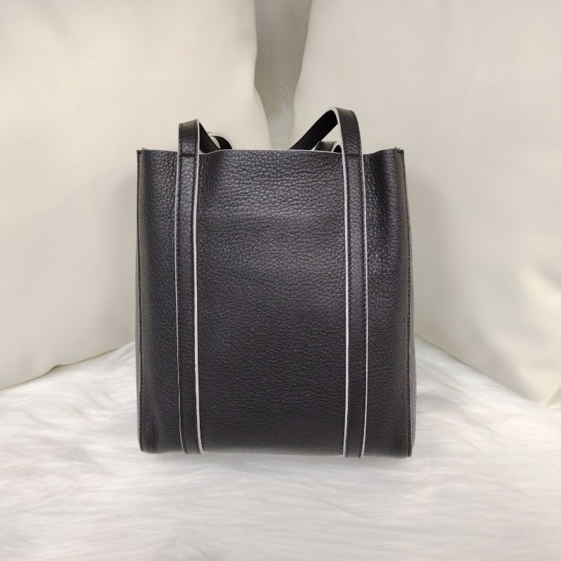 BALENCIAGA 巴黎世家 Everyday 黑色 牛皮革 xxs 白色裝飾邊 托特包-1