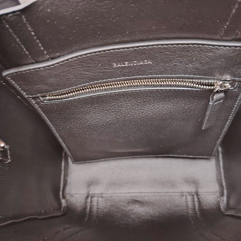 BALENCIAGA 巴黎世家 Everyday 黑色 牛皮革 xxs 白色裝飾邊 托特包-7