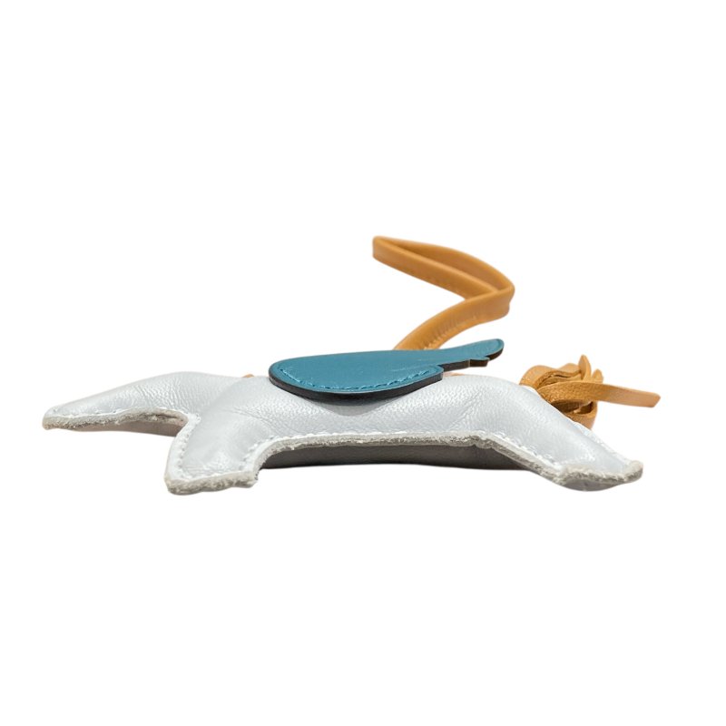 HERMES 愛馬仕 REDEO PEGASE 拼色翅膀小馬吊飾 小羊皮 聖杯藍/鈷藍/太妃金-3