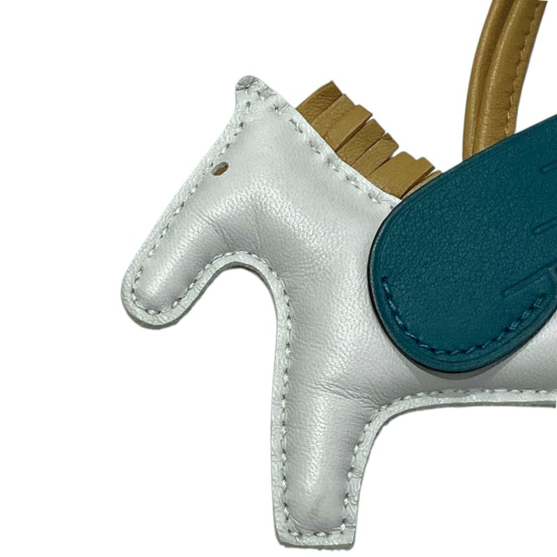 HERMES 愛馬仕 REDEO PEGASE 拼色翅膀小馬吊飾 小羊皮 聖杯藍/鈷藍/太妃金-6
